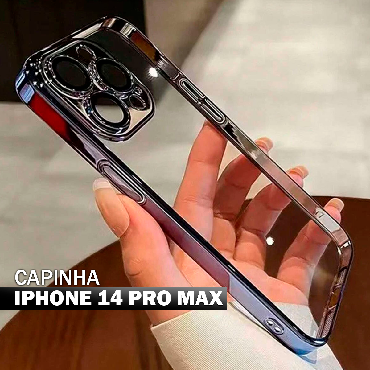 Capinha Com Borda Metálica Para Iphone 14PRO MAX