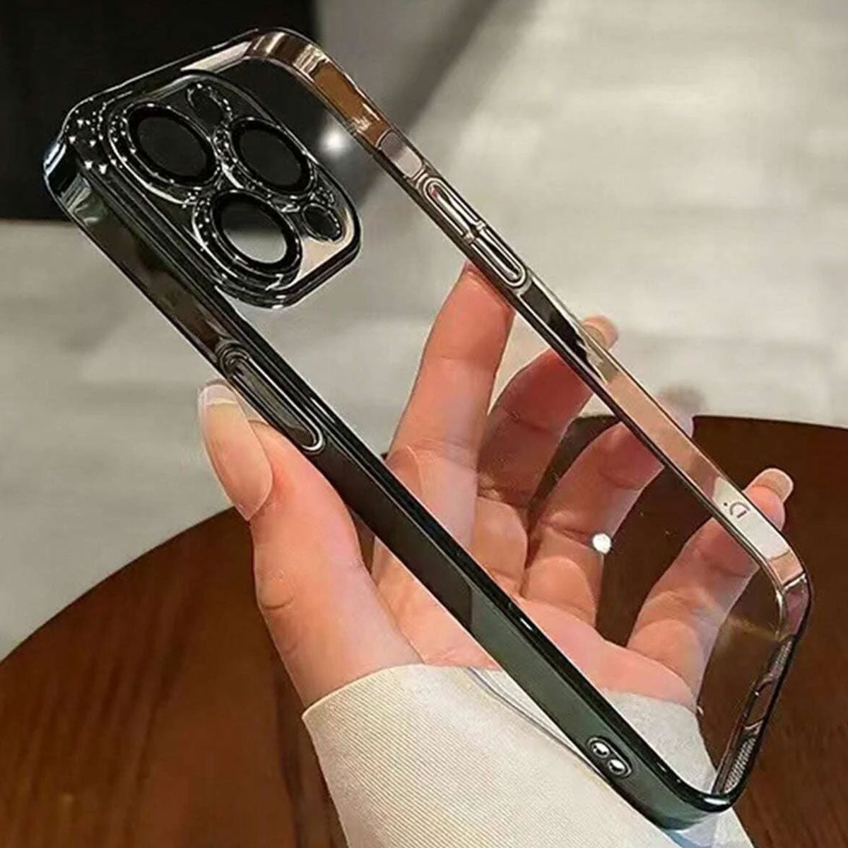 Capinha Com Borda Metálica Para Iphone Xr