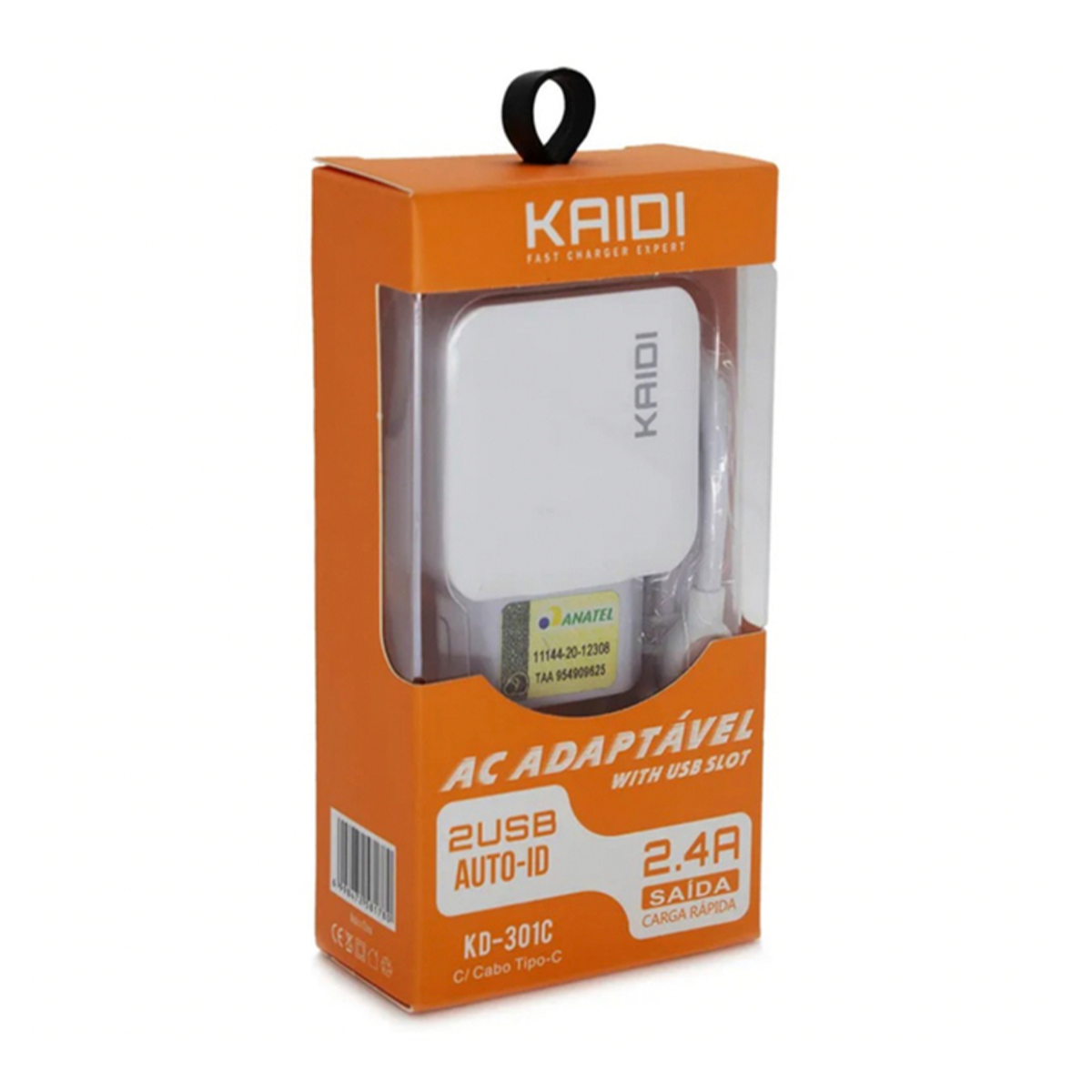 Carregador Celular Turbo Original Kaidi Tipo C e V8 Para LG K62.