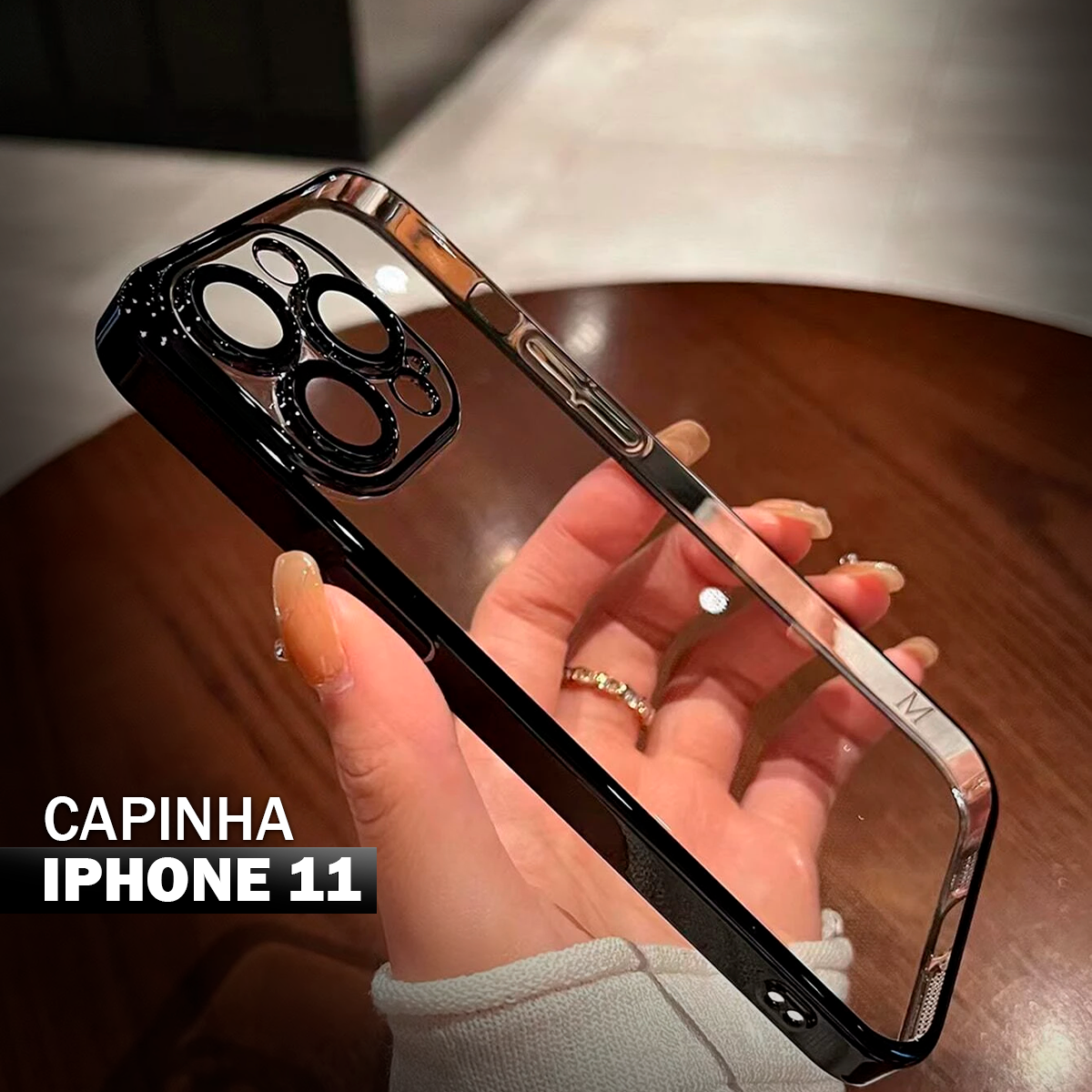 Capinha Com Borda Metálica Para Iphone 11