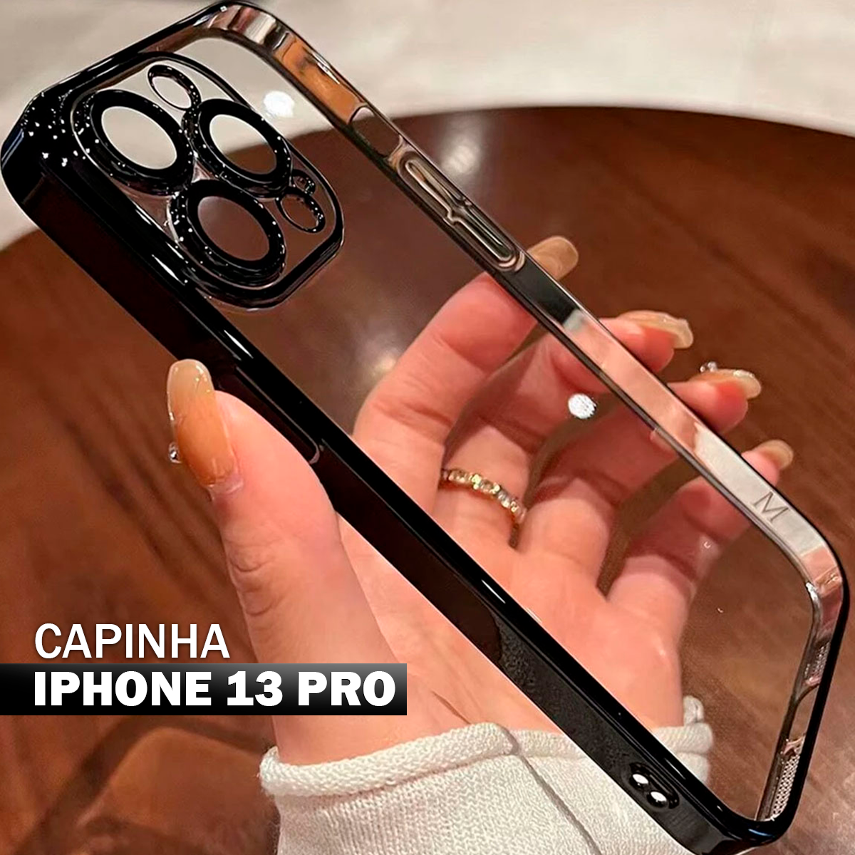 Capinha Com Borda Metálica Para Iphone 13PRO