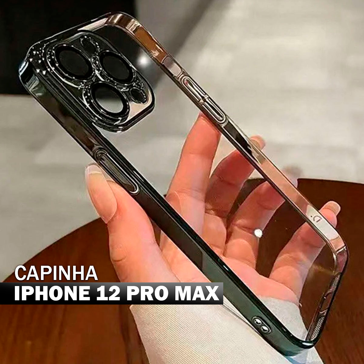 Capinha Com Borda Metálica Para Iphone 12PRO MAX