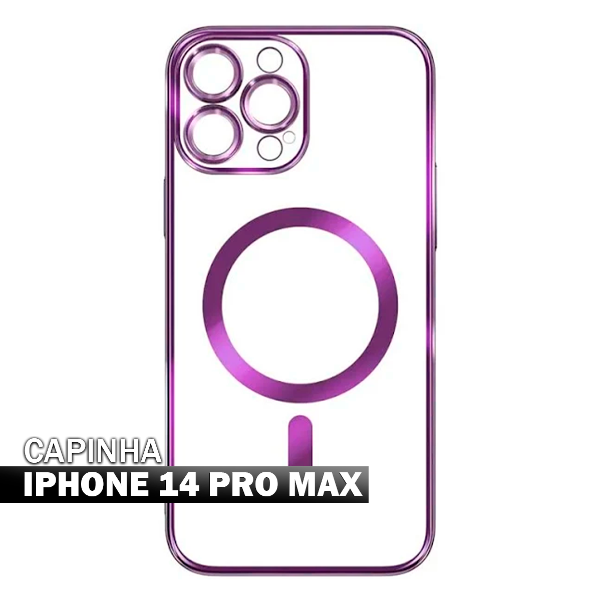 Capa Magnética Para Batéria Portátil pra Iphone 14PRO MAX  Inovadora e Elegante.