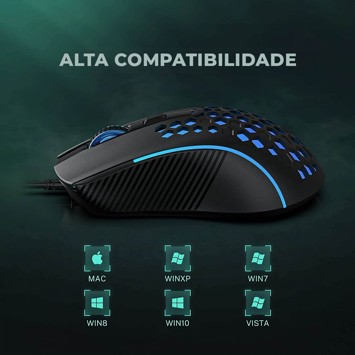 Mouse Gamer Aula Mountain S11 DPI 3600, USB, Preto, RGB