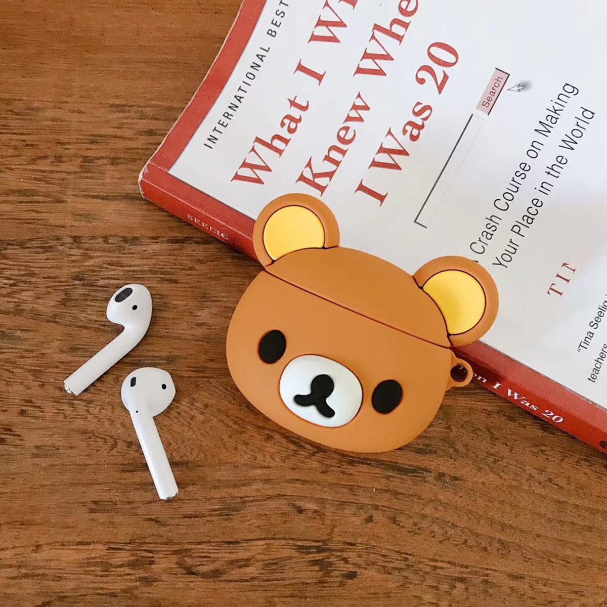 Capa 3D em forma de Urso Marrom Compatível com Airpods