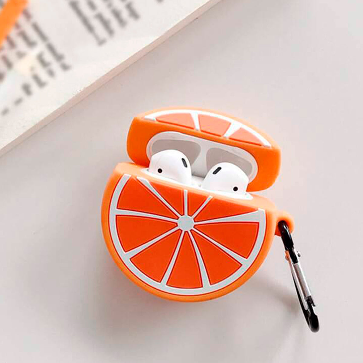 Capa 3D em forma de Laranja Compatível com Airpods