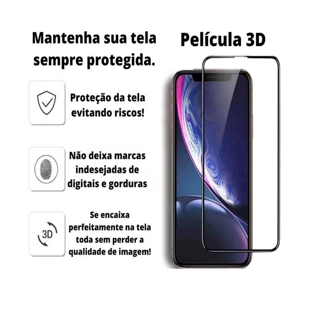 Película Para Iphone 14 Pro Max - 3D de Vidro Temperado - Frontal