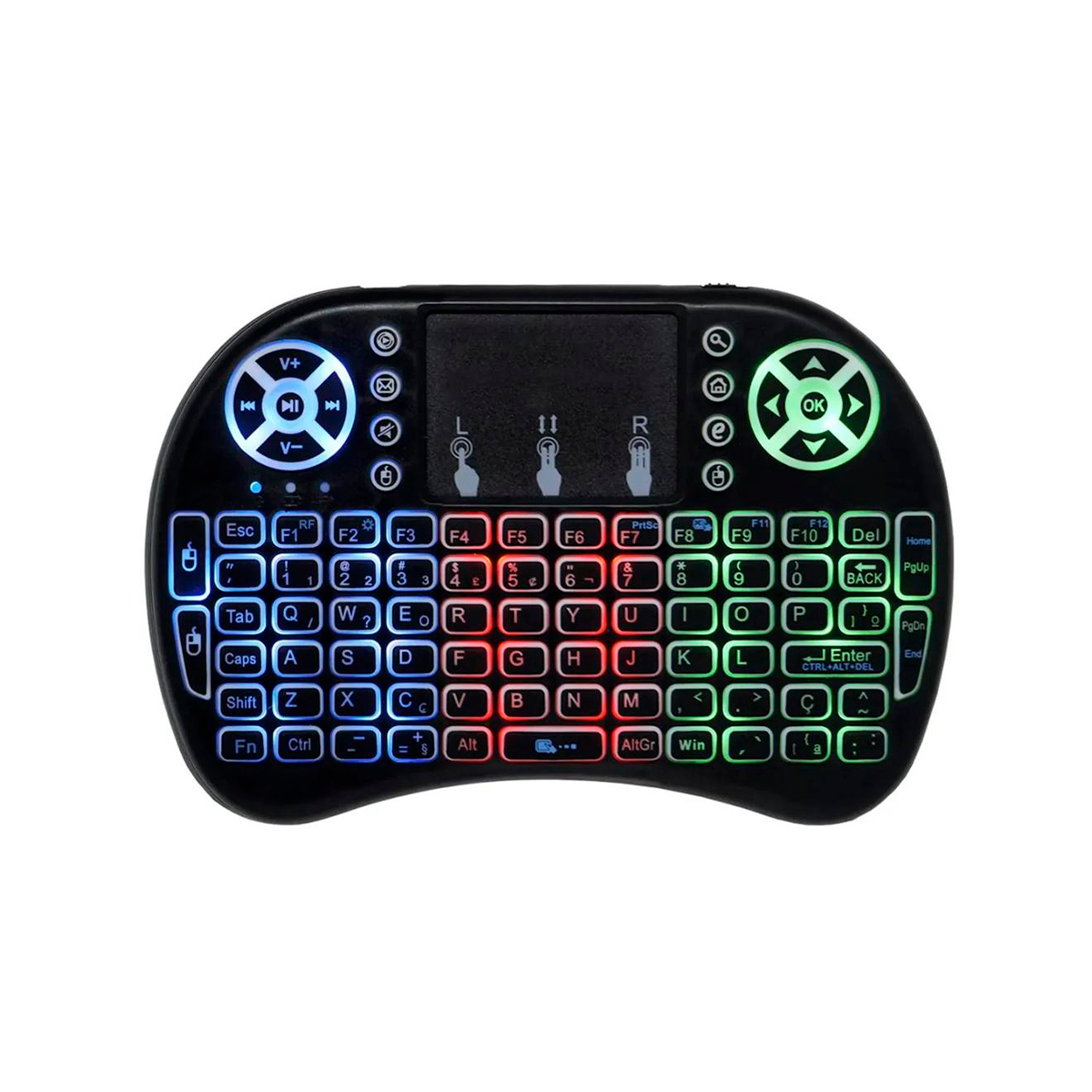 Mini Teclado Sem Fio Com Led Para TV  Smart e TV Box.