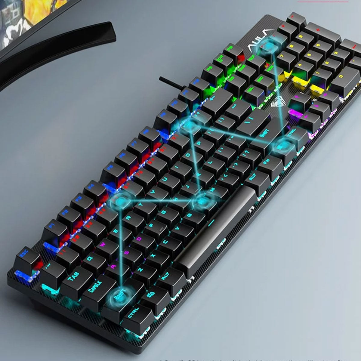 Teclado Mecânico Gamer Com Led Rgb Aula S2022