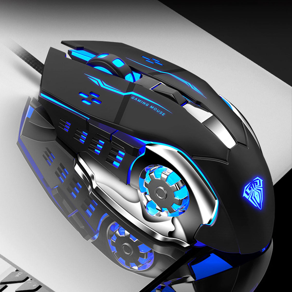 Mouse Gamer Aula S20 com fio - 2400DPI Preto