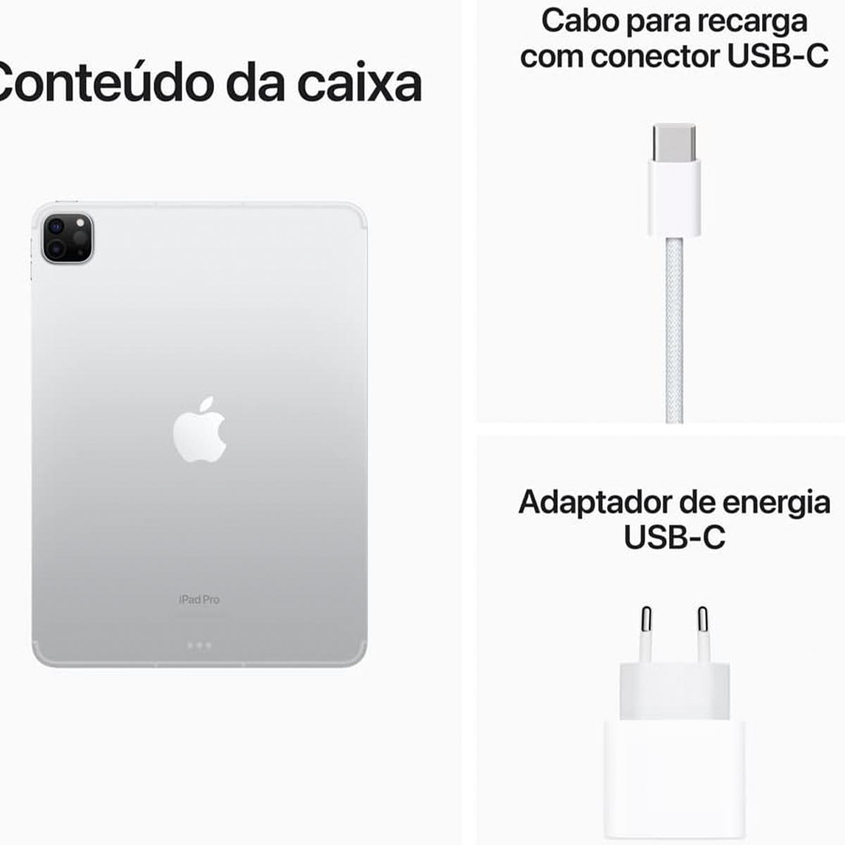 Ipad Pro 11 M2, 4 Geração 128GB Silver.